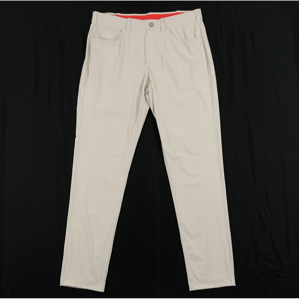 Redvanly Mens L Kent Golf Pants Khaki Stretch Performance Technical Golf MINT!